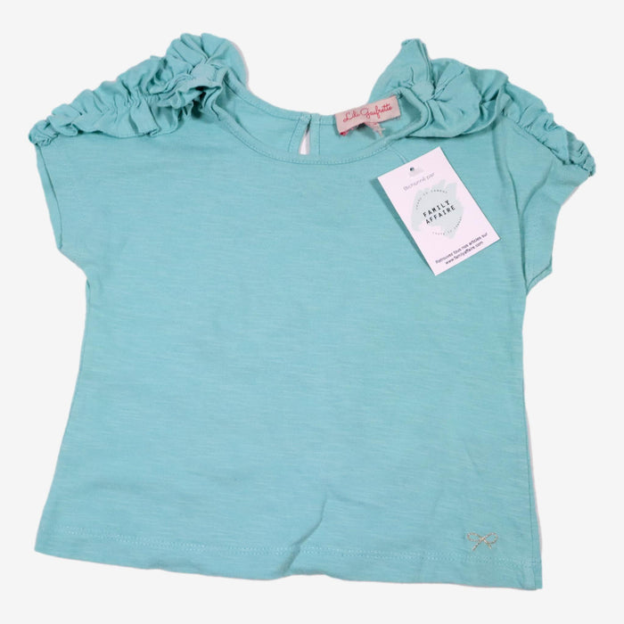 LILI GAUFRETTE 3 ans Tee-shirt bleu turquoise