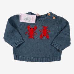 BONTON 6 mois Pull en maille tressé homard