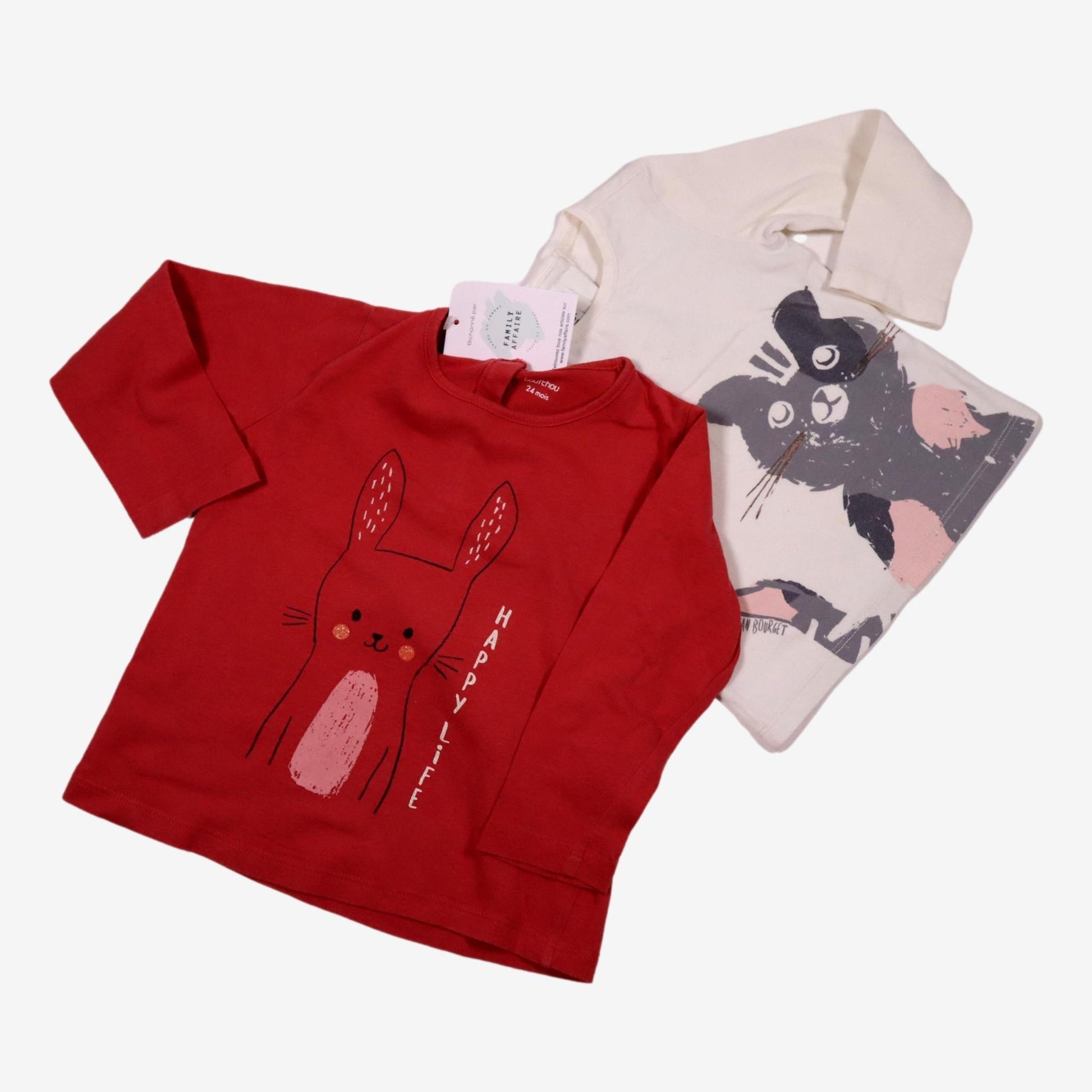 Lot de 2 Tee-shirts mignons 2 ans