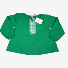 WILD & GORGEOUS 6/7 ans blouse vert broderie devant