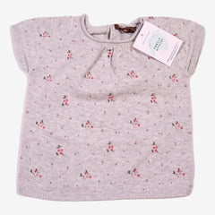 BOUT'CHOU 3 ans t-shirt gris petite fleur rose