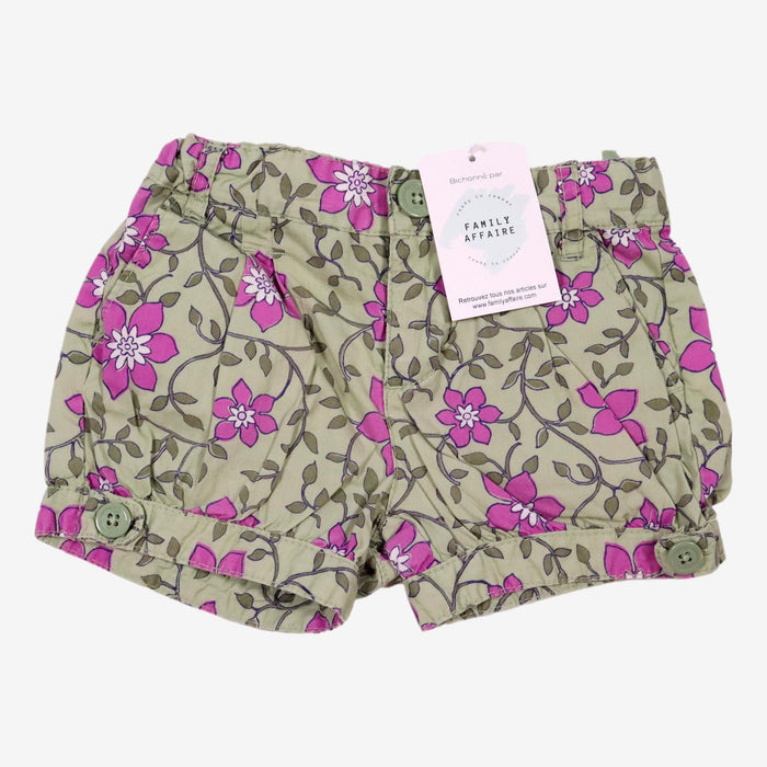 GAP 3 ans short vert a fleur rose