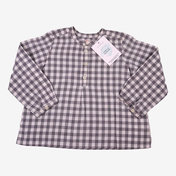 BONPOINT 2 ans chemise a carreau gris blanc