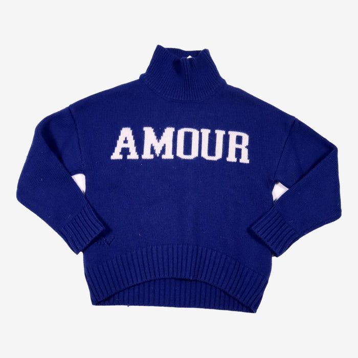 ZADIG & VOLTAIRE 8 ans Pull col roulé bleu Amour en laine