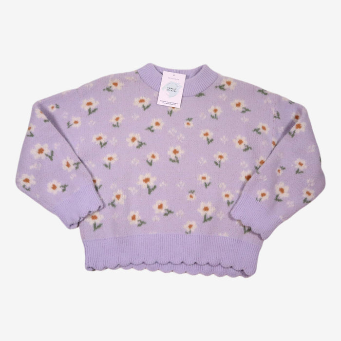 ZARA 8/9 ans Pull d'hiver lilas imprimé fleurs