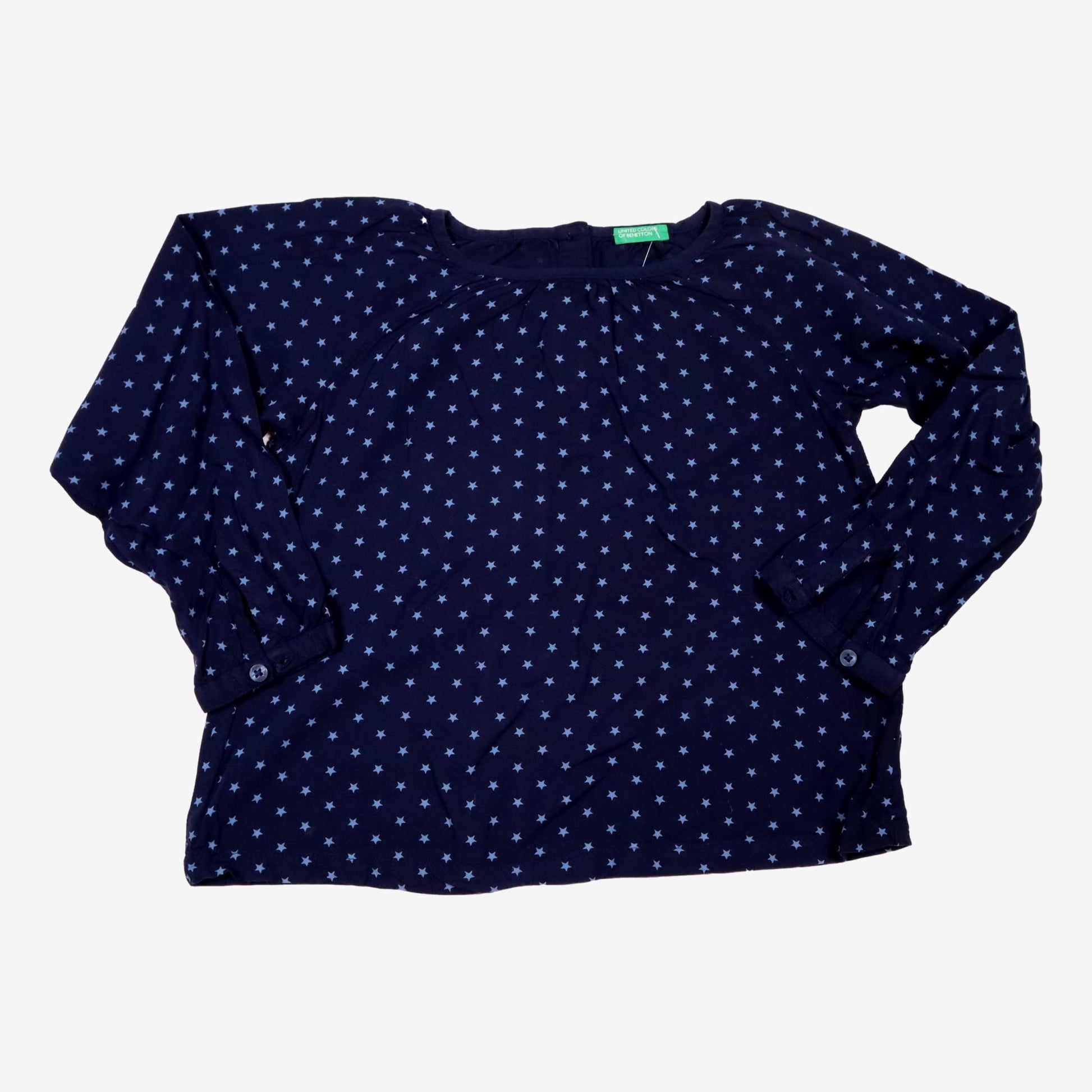 BENETTON 8 ans Blouse motifs étoile bleu marine