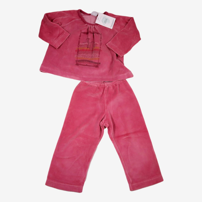 PETIT BATEAU 2 ans Ensemble Pyjama fée en velours rose