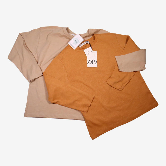 ZARA 8 ans Lot de 2 Tee-shirt moutarde et beige