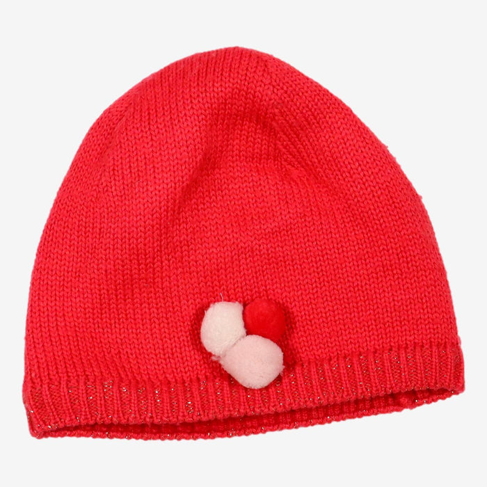 PETIT BATEAU 2/3 ans bonnet rouge avec pompons