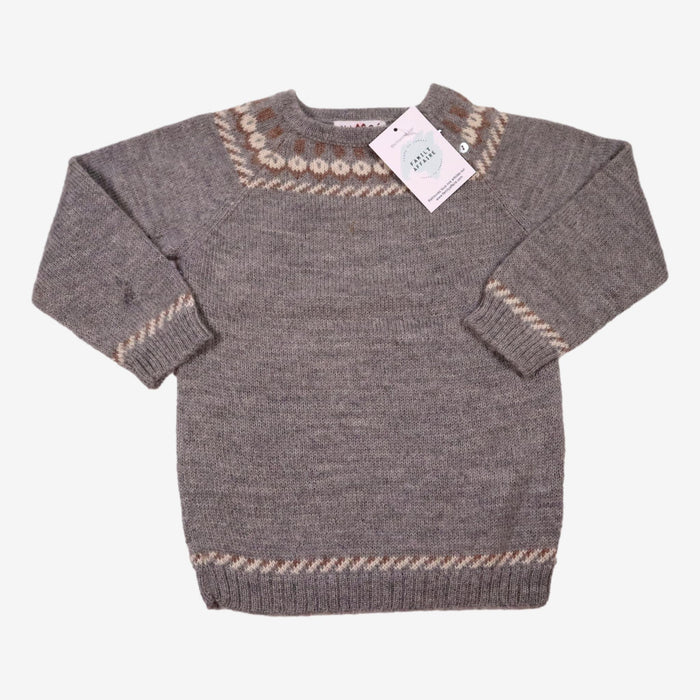 NUMAE 4 ans pull gris avec motifs au col