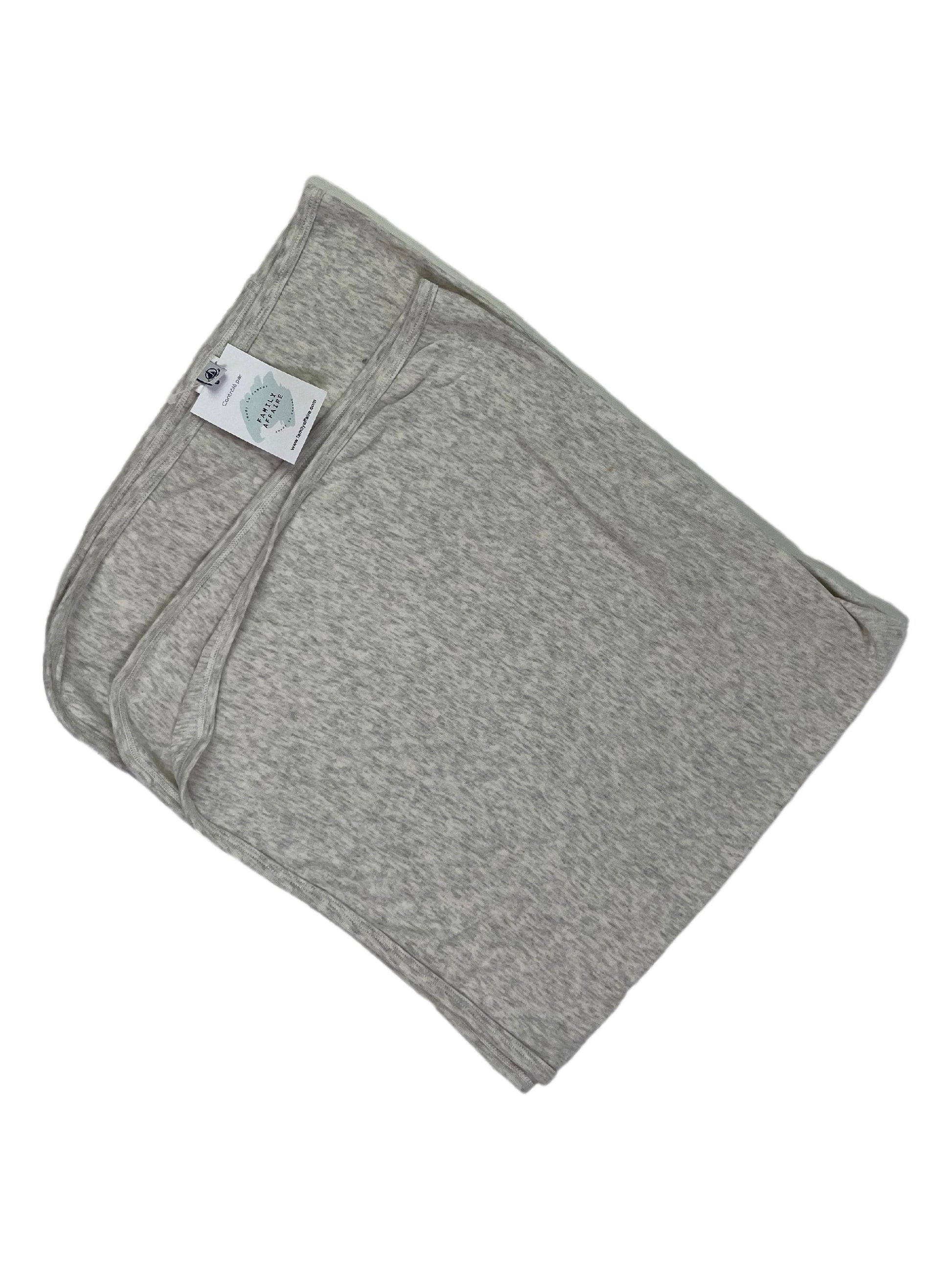 PETIT BATEAU Plaid fin en coton gris