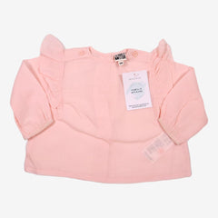 BONTON 6 mois blouse rose volant épaule