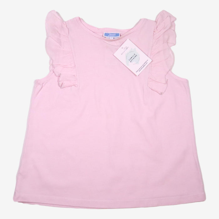 JACADI 8 ans t-shirt rose volant sur les épaules