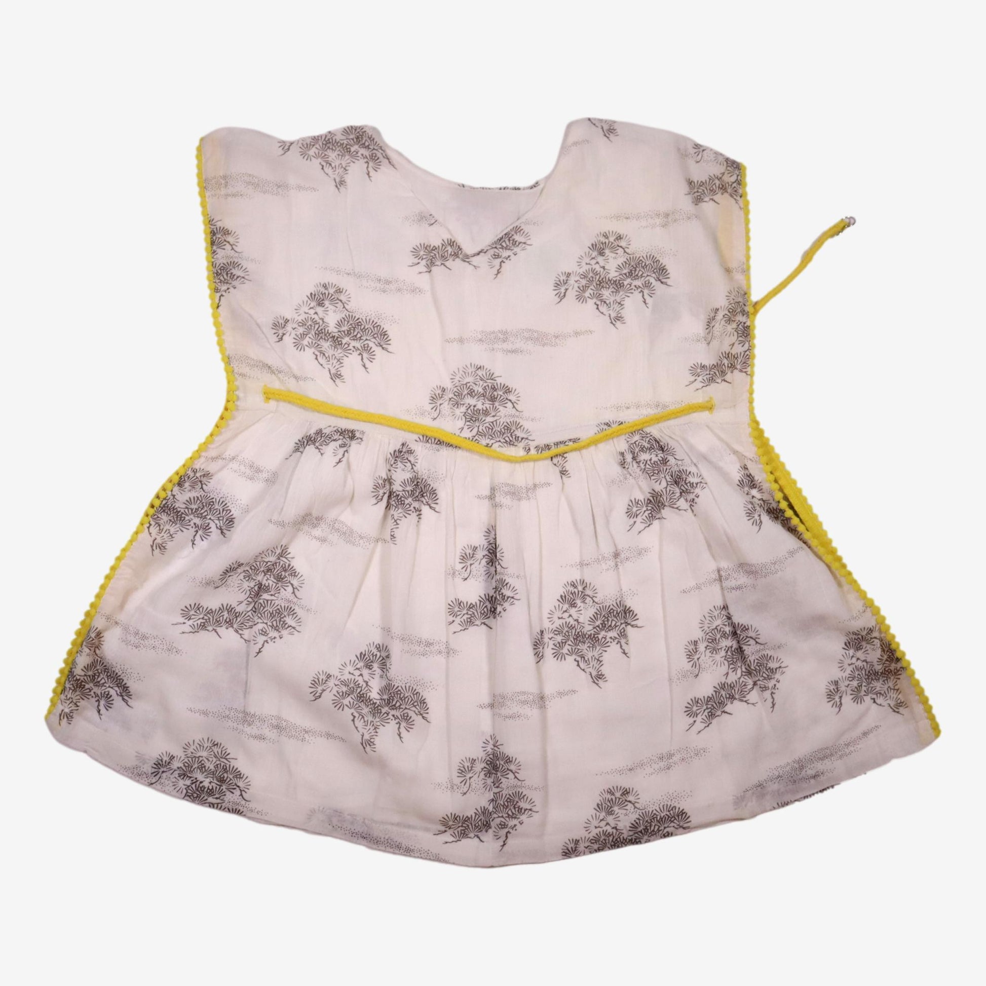 ZARA 5/6 ans caftan blanche pompon jaune