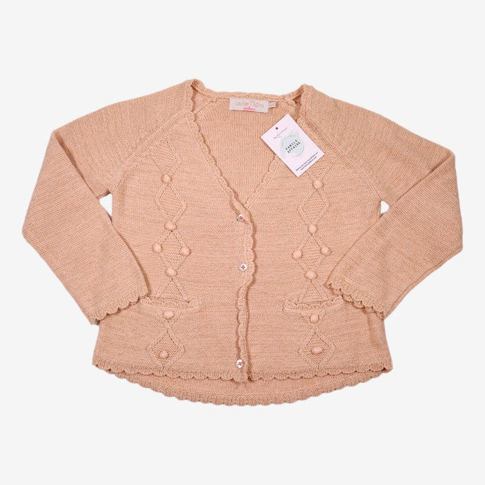 LOUISE MISHA 5/6 ans gilet beige maille côteler