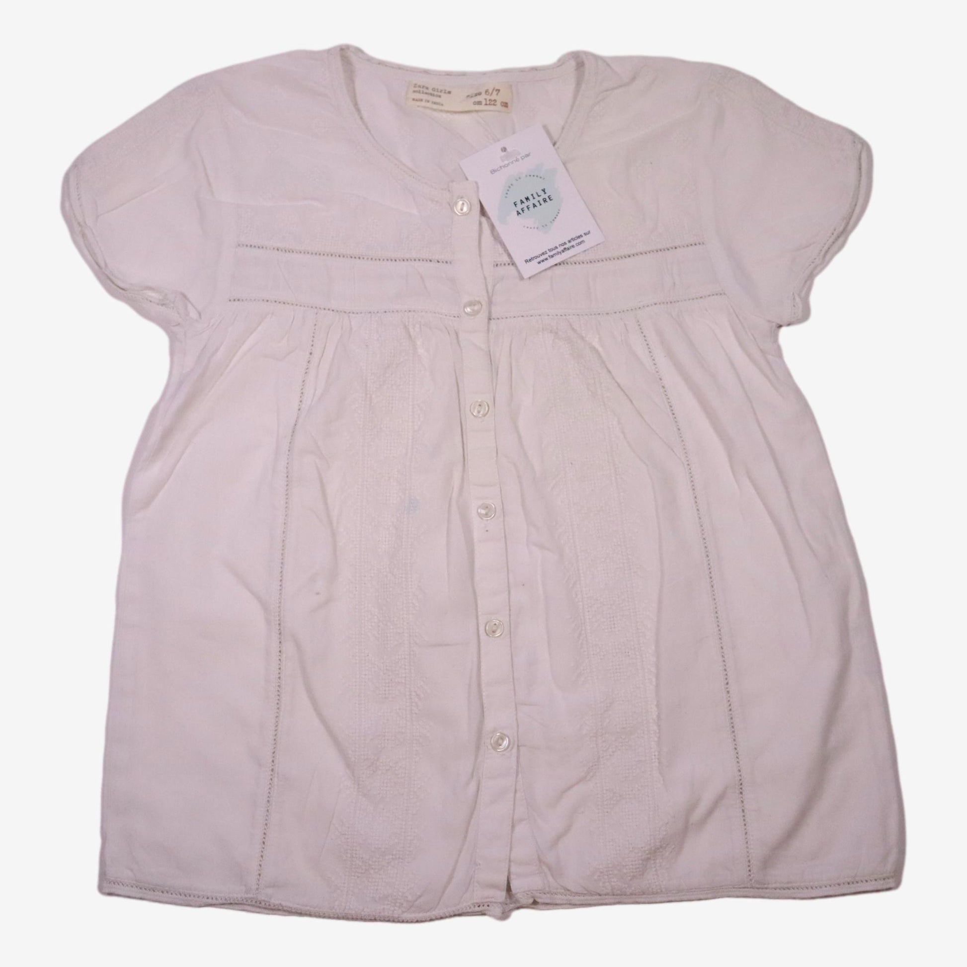 ZARA 6/7 ans blouse blanche a broderie