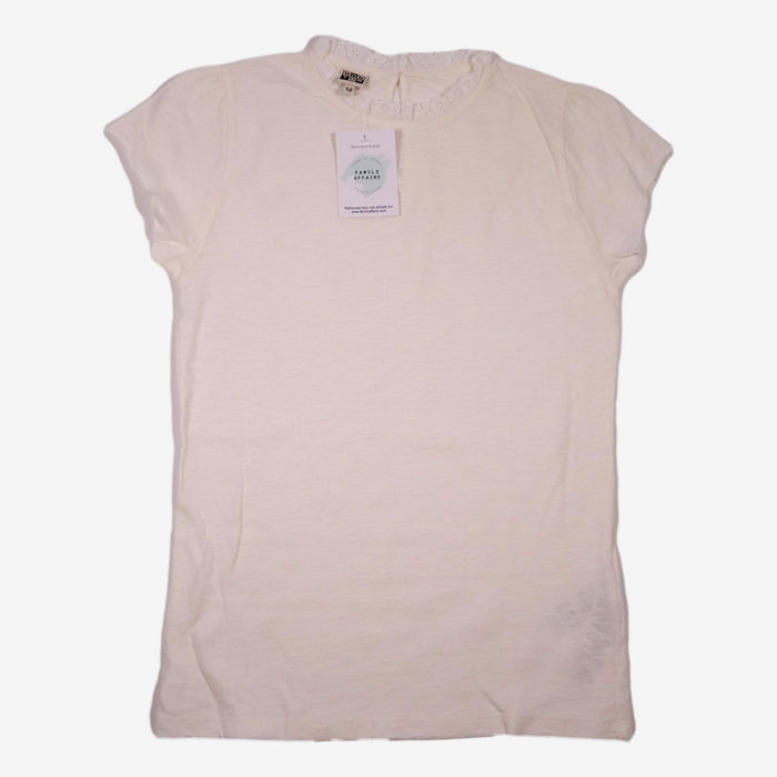 BONTON 12 an t-shirt blanc col dentelle