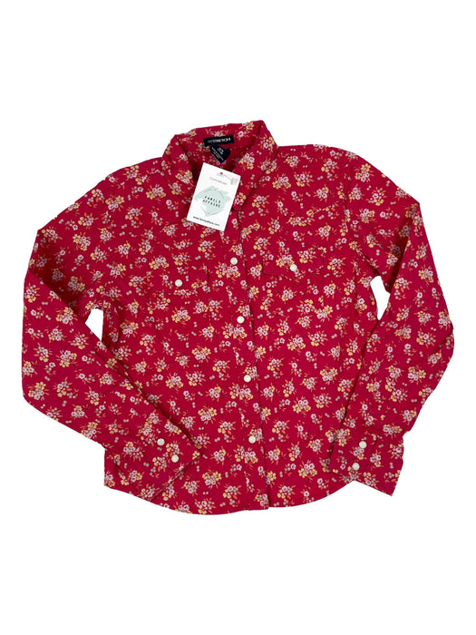 GAP 8 ans chemise rouge a fleurs