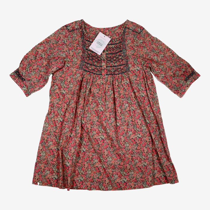 BONPOINT 8 ans robe a smocks et fleurs