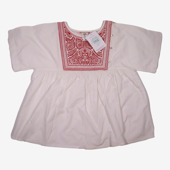 BONPOINT 10 ans Blouse blanche broderie rouge