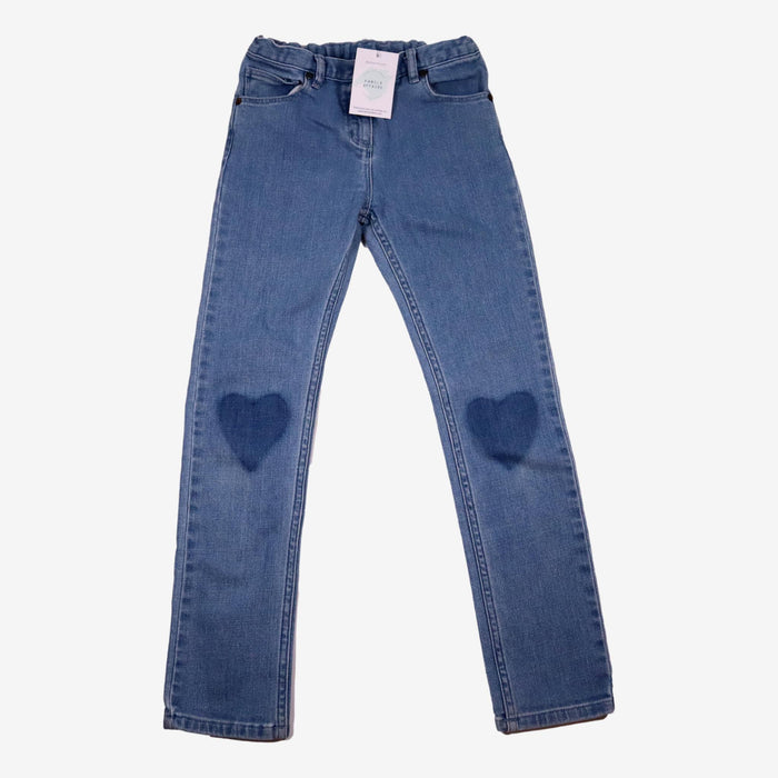 BONTON 10 ans pantalon jean bleu cœur genoux