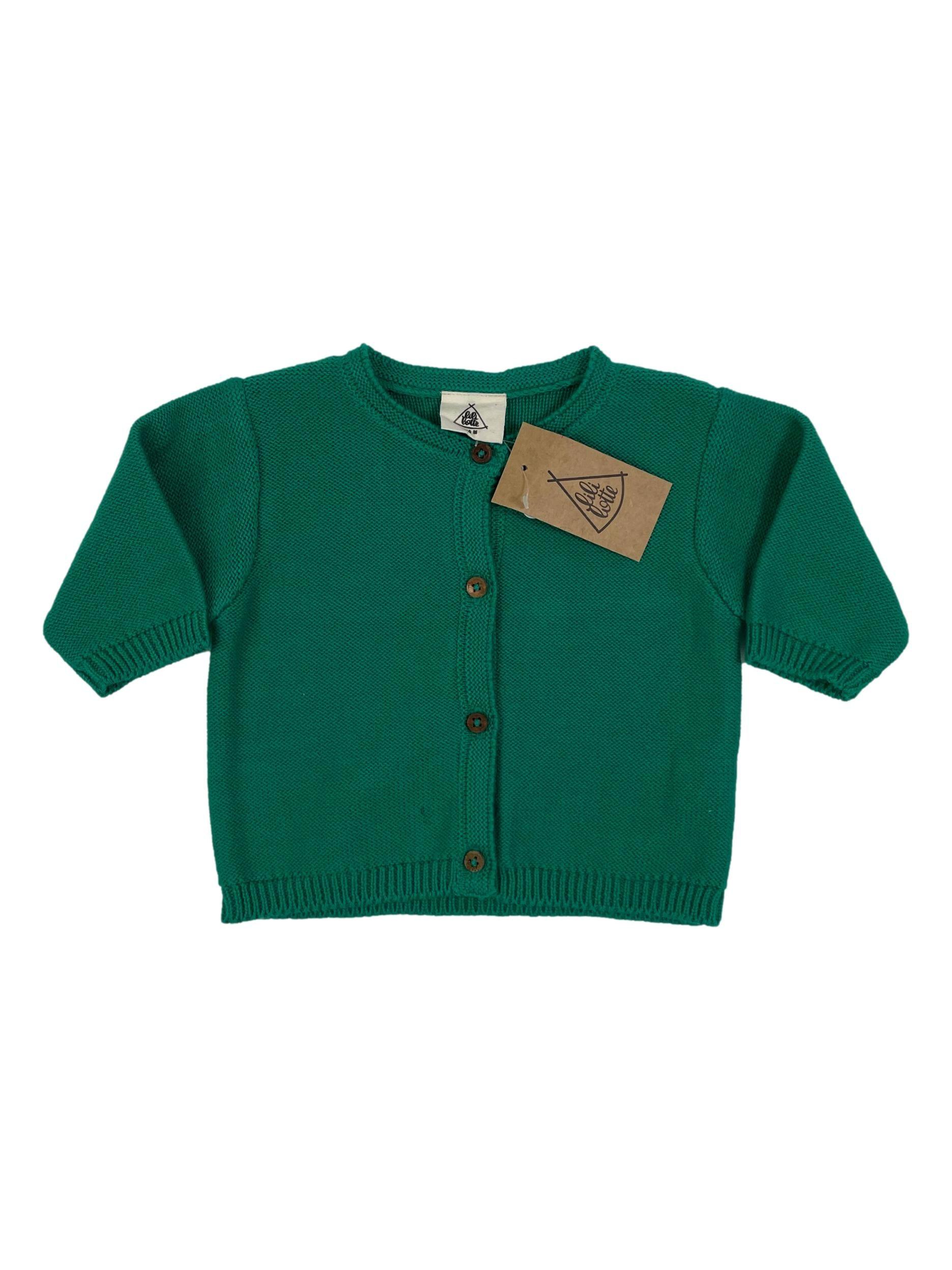 LILILOTTES outlet cardigan vert 3/6m 6/9m 9/12m 12/18m