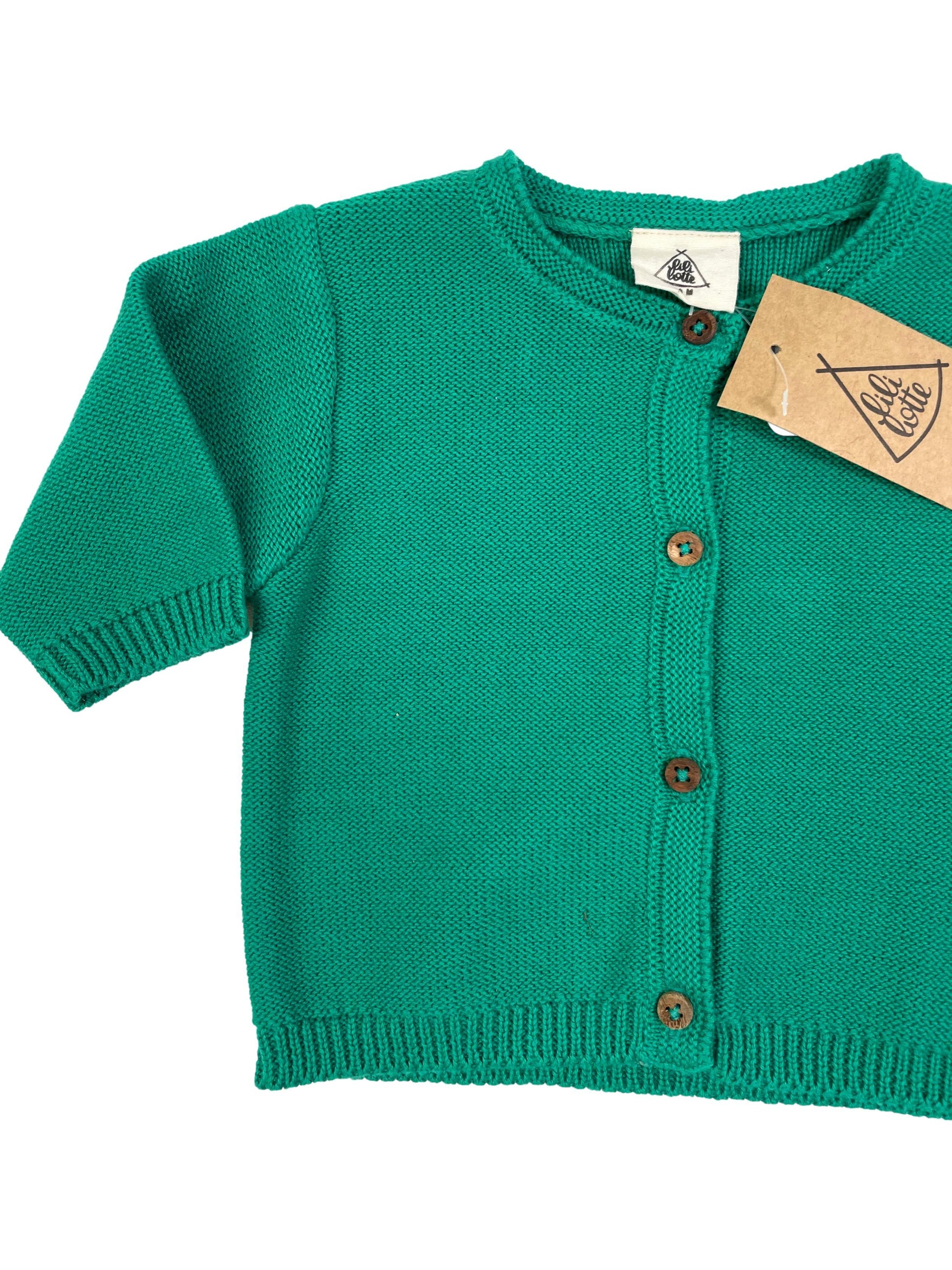 LILILOTTES outlet cardigan vert 3/6m 6/9m 9/12m 12/18m