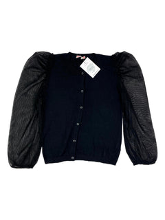 BILLIBLUSH 10 ans Gilet noir en laine manches tulle