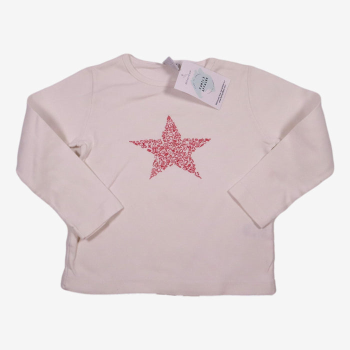 PETIT BATEAU 4 ans t-shirt blanc étoile rose