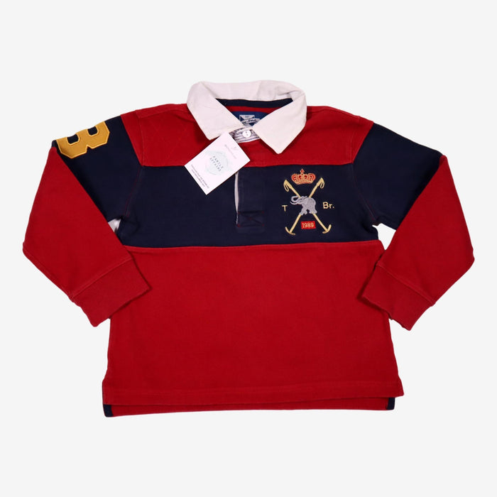 THOMAS BROWN 4/5 ans polo rouge et bleu