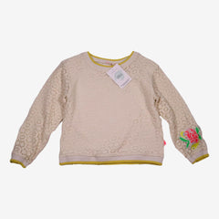 BILLIEBLUSH 6 ans pull blanc ajouré bord jaune