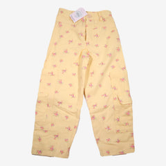 ZARA 7 ans pantalon cargo jaune à motifs fleurs