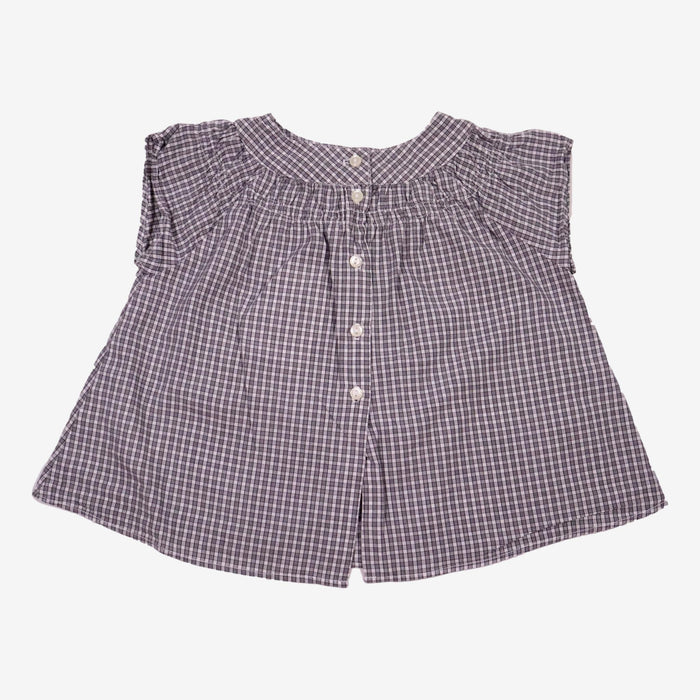 MILA BLUE 3 ans blouse à carreaux gris et blanc