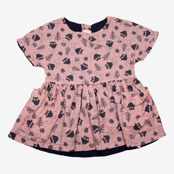 VERTBAUDET 3 ans robe réversible à motifs hiboux