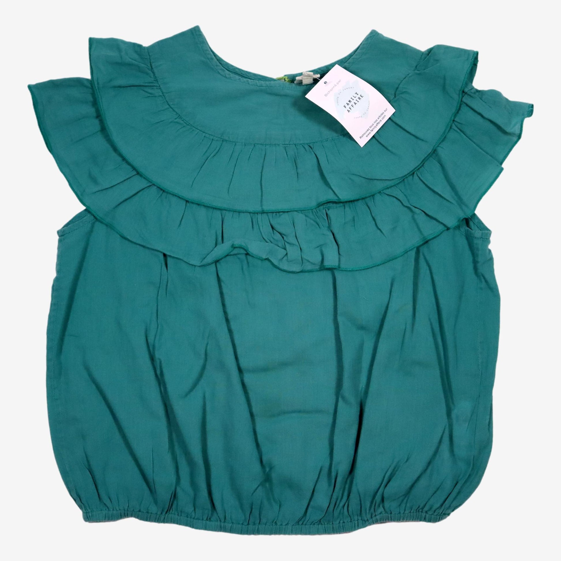 BONTON 12 ans blouse bleu/vert