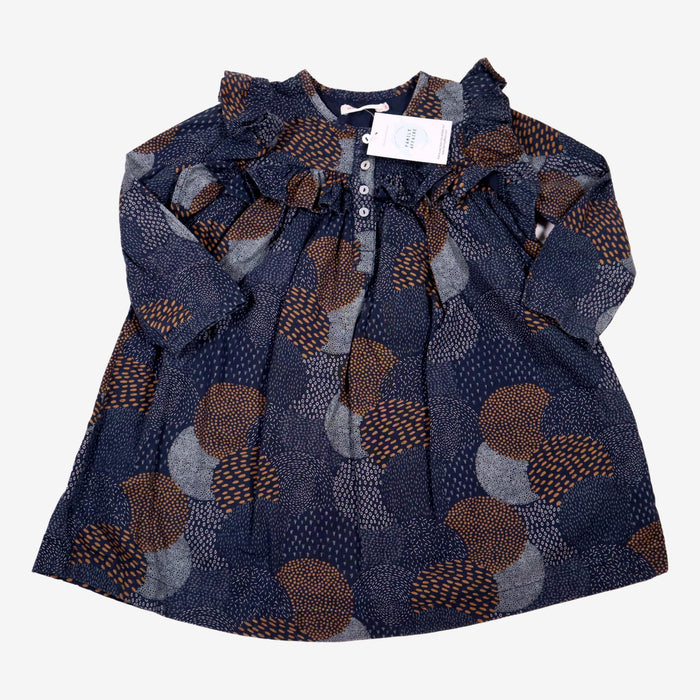 MONOPRIX 3 ans robe bleu foncé avec motifs