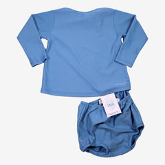 BONPOINT 2 ans lot t-shirt anti uv et short de bain bleu