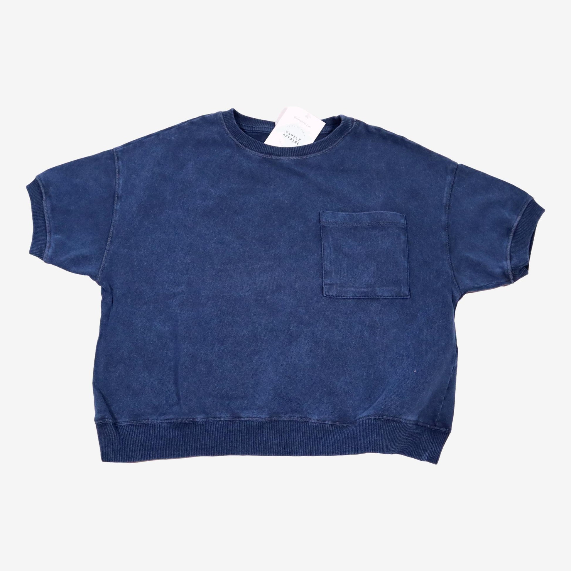 ZARA 7 ans sweat à manches courtes bleu marine