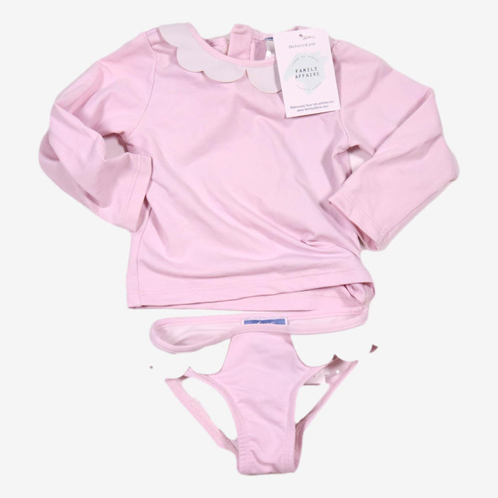 JACADI 12 mois lot t-shirt anti uv et culotte de bain rose