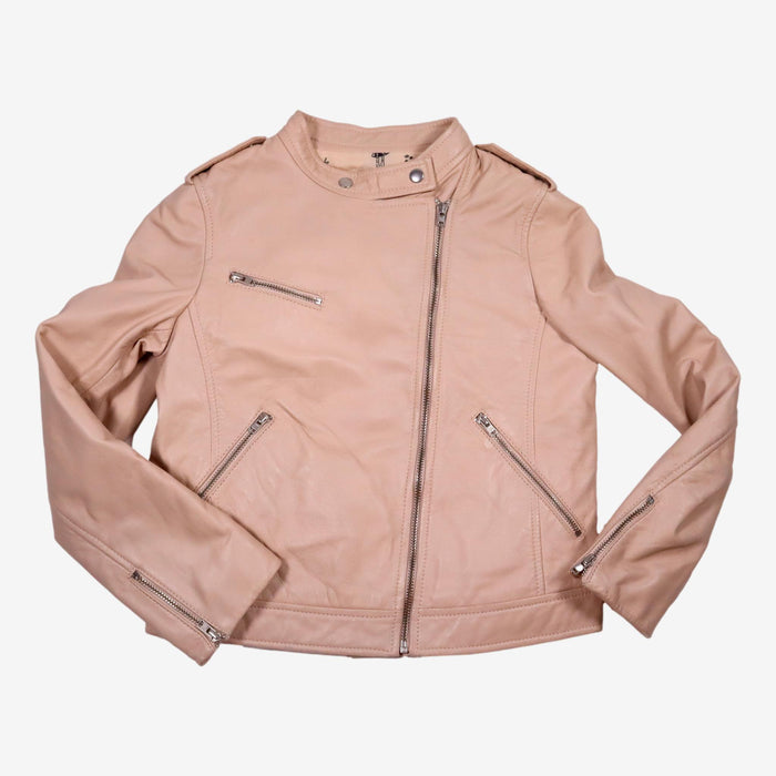 BONPOINT 10 ans veste en cuir rose perfecto