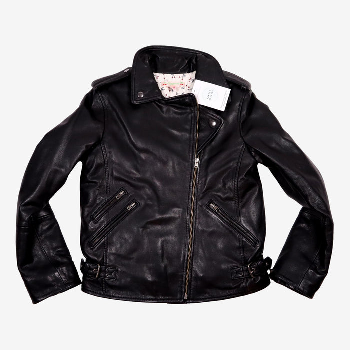 BONPOINT 10 ans veste en cuir noir perfecto