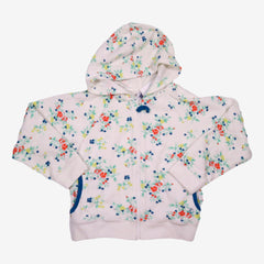 PETIT BATEAU 6 ans sweat zippé éponge motifs fleurs