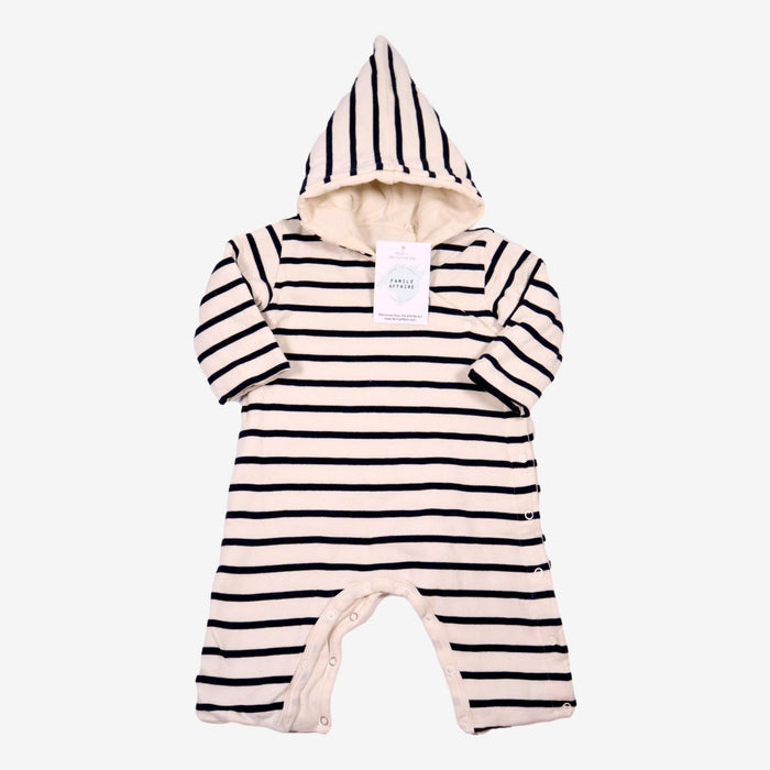 PETIT BATEAU 3 mois combi avec capuche à rayures