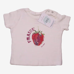 PETIT BATEAU 6 mois t-shirt fraise