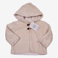 GAP 6 mois gilet en velours blanc avec capuche