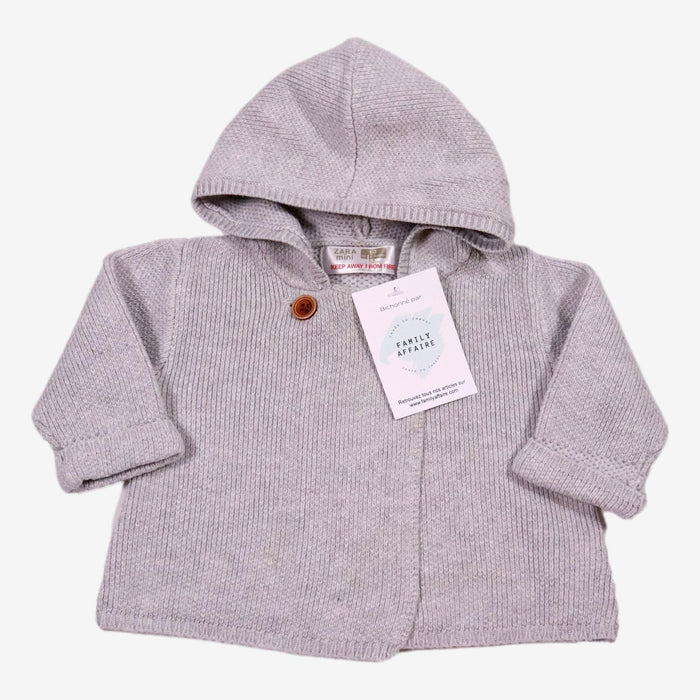 ZARA 3 mois gilet gris à capuche