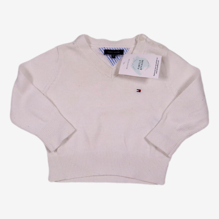 TOMMY HILFIGER 6 mois pull blanc