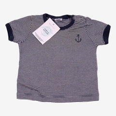 PETIT BATEAU 6 mois t-shirt milleraies bleu et blanc