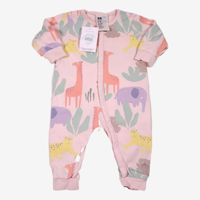 H&M 6 mois pyjama rose animaux de la savane