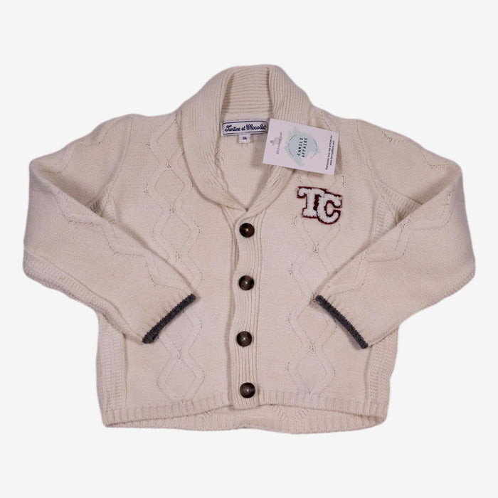 TARTINE ET CHOCOLAT 3 ans gilet tricoter blanc